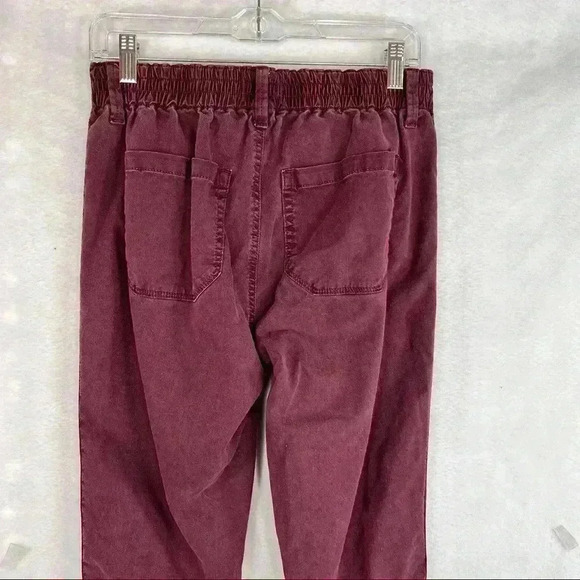 PAIGE Christy Pant Off Duty High Rise Pant Grosgrain Side Size 27 Deep Berry - Picture 7 of 14